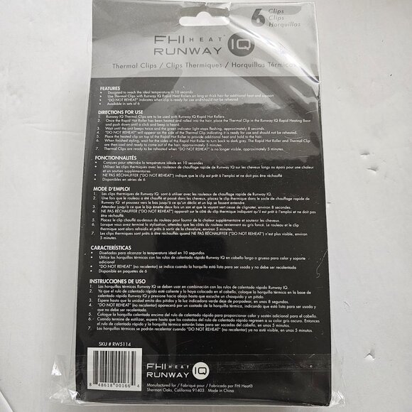 FHI HEAT Runway IQ Session Styling Set of 6 Thermal Clips, One Size, Brand New - Picture 5 of 7